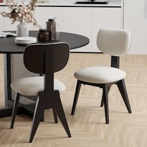 Upholstered Dining Chair with Black Legs, Set of 2