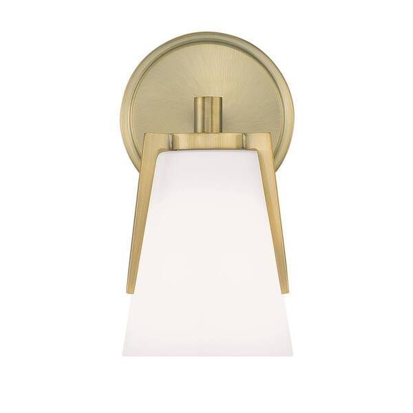 NORWELL Allure 5 in. 1Light Antique Brass Vanity Light 2501ANMO