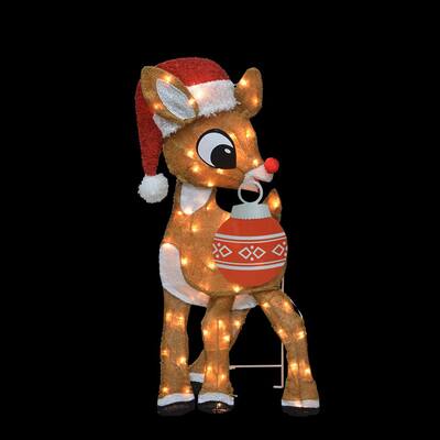 32 in. 2D with Christmas Ornament Outdoor Lighted Christmas Decor