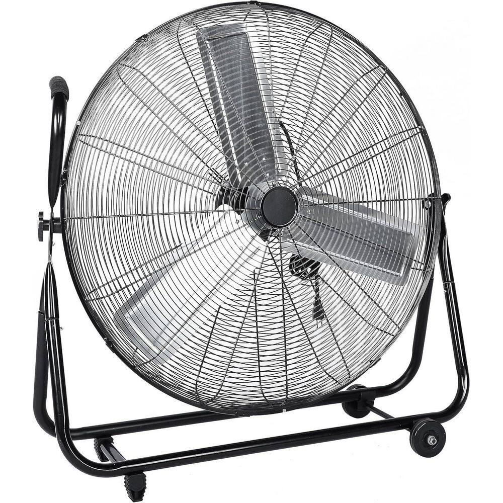 30 in. 3-Fan Speeds High Velocity Floor Fan in Black with 360° Adjustable Tilt, Portable design-ETL Listed price history on PriceWatchPro
