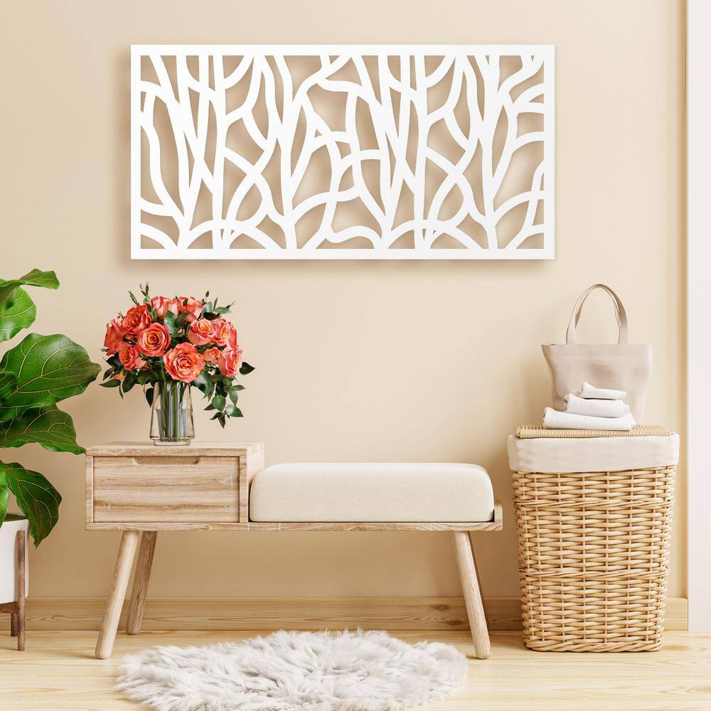 White Polyethylene Decorative Privacy Screen Panel 2 ft. x 4 ft.