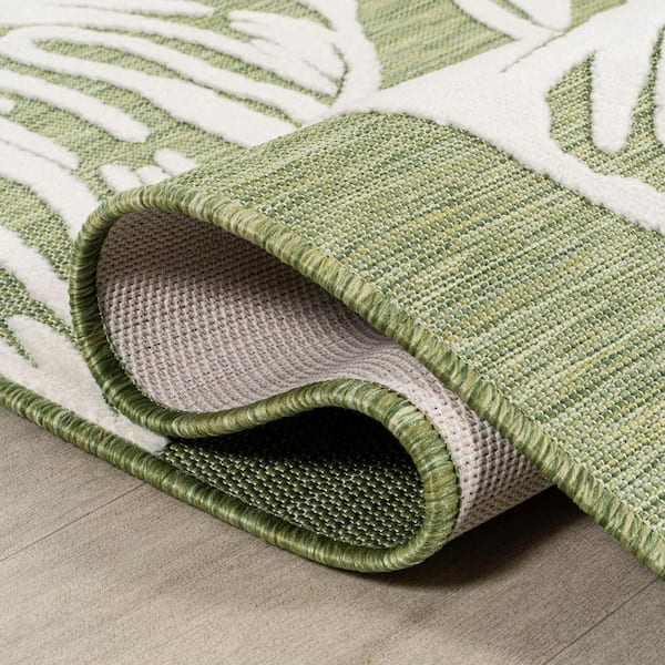 2'x3' Lanark Washable Outdoor Rug Green/Ivory - Linon