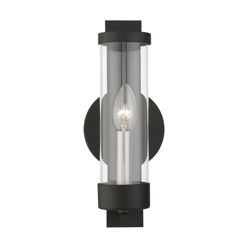 Sleek Modern Black and Brushed Nickel Dimmable Wall Sconce