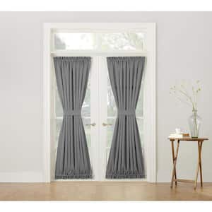 Grey Solid Rod Pocket Room Darkening Curtain - 54 in. W x 72 in. L