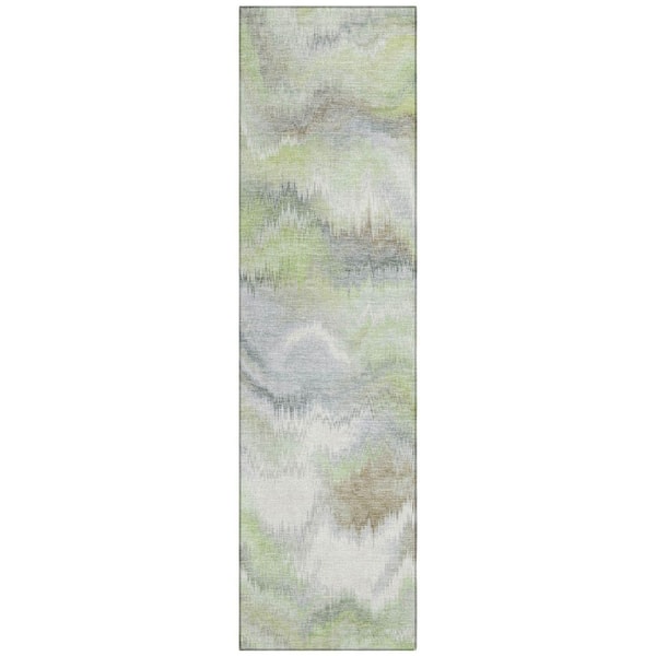 Addison Rugs Chantille Machine Washable Indoor/Outdoor Abstract ACN2258 Aloe 2 ft. 3 in. x 7 ft. 6 in. Runner Rug
