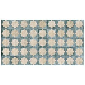 Tetuan Astre Arena Aqua 7-1/4 in. x 6 in. Porcelain Wall Take Home Tile Sample
