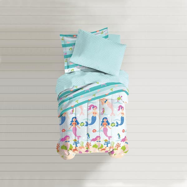item heden Verplicht Dream Factory Mermaid Dreams 5-Piece Light Blue Twin Comforter Set  2A863801LB - The Home Depot