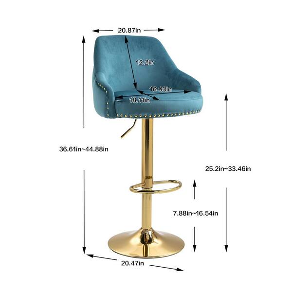 Homefun 45 In Teal Modern Swivel Metal, What Size Bar Stool Do I Need For A 45 Inch Counter