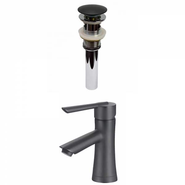 Unbranded Roxy Single Handle High Arc Single Hole Bathroom Faucet with Deckplate Included in Black 3 in. W 16GS-29499