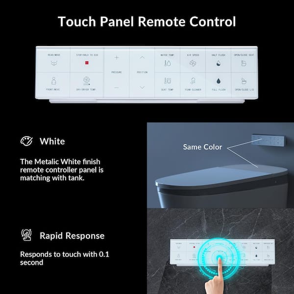 WOODBRIDGE Voice Control Smart Electric Elongated Toilet with Auto
