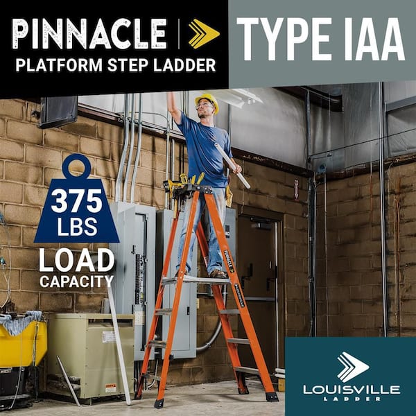 12 ft. Fiberglass Pinnacle PRO Platform Ladder with 375 lbs. Load Capacity Type IAA Duty Rating