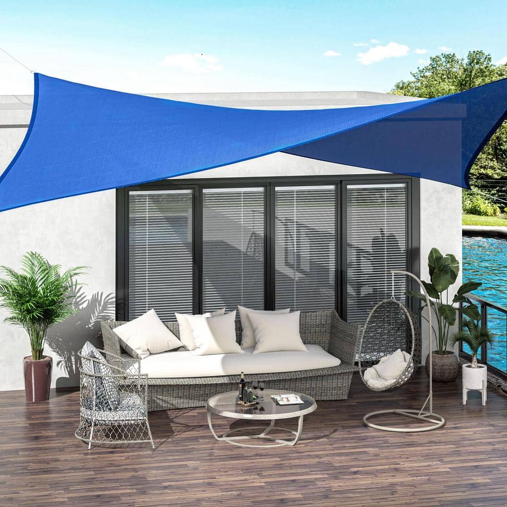 Outsunny 24' Blue Square UV Resistant Sunshade Canopy