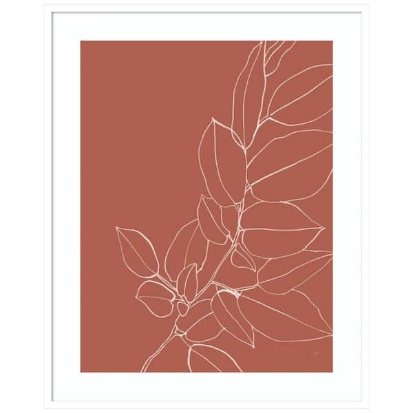 Amanti Art "Warm Magnolia Branch II" by Karyn Panganiban 1-Piece Wood Framed Giclee Nature Art Print 41 in. x 33 in.