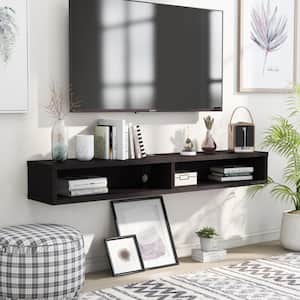 Evaine 60 in. Cappuccino Wood Floating TV Stand Fits TVs Up to 66 in. with Wall Mount Feature