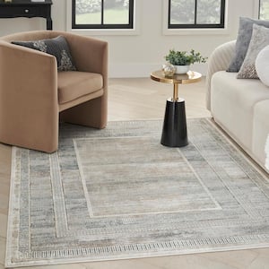 Glam Ivory Multicolor 8 ft. x 10 ft. Contemporary Area Rug