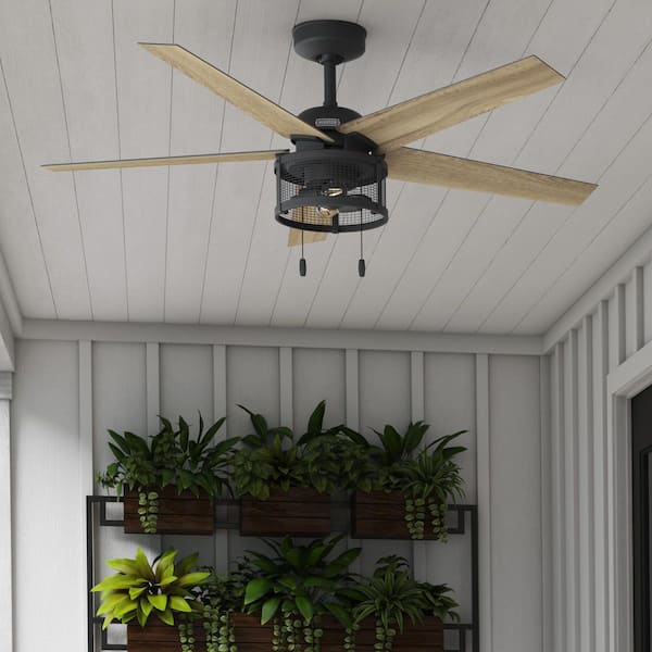 Hunter Fairhaven 52 In Indoor Basque Black Ceiling Fan With Light Kit