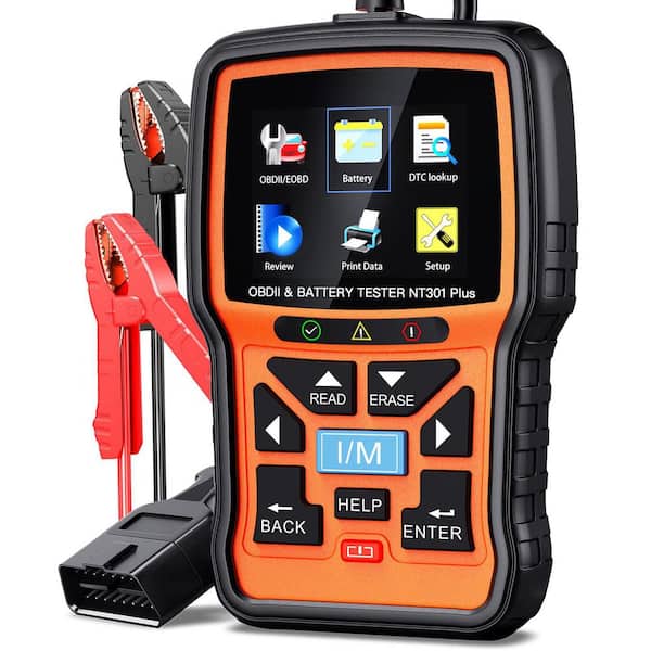 2-in-1 AC/DC Digital Engine Code Reader and Battery Analyzer OBD2 Scanner Diagnostic Meter NT301 Plus