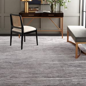 Martha Stewart Gray/Light Gray 4 ft. x 6 ft. Muted Striped Area Rug