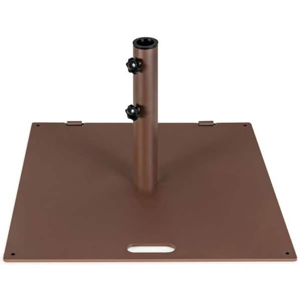 50 lbs Weighted 24 in. Square Patio Umbrella Base in Brown