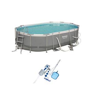 Steel 16 ft. x 10 ft. Metal Above Ground Pool Set and Maintenance Kit