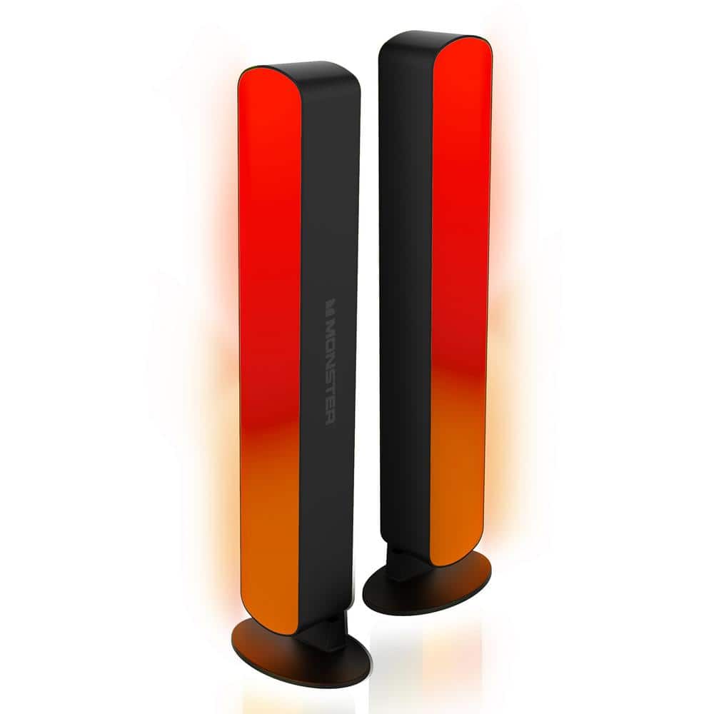 Black and Multicolor LED Light Bar Pair with Remote