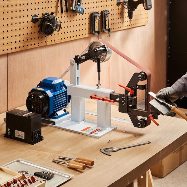 Belt Grinder Sander, 72 in. x 2 in. Variable Speed with VFD, 1500W 2HP, 3 Moulds and Sanding Belts for Metalworking
