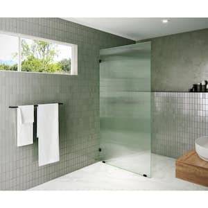 40 in. W x 78 in. H Fixed Frameless Single Panel Shower Door with Fluted Tempered Glass Without Handle