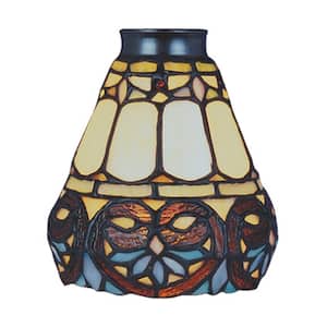 Mix-N-Match 1-Light Multicolor Flowered Tiffany Glass Shade