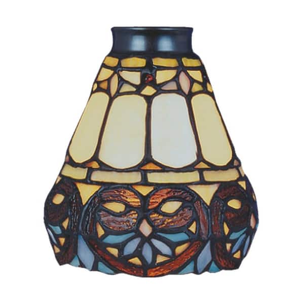 Titan Lighting Mix-N-Match 1-Light Multicolor Flowered Tiffany Glass Shade