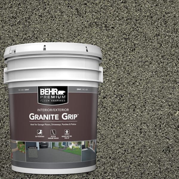 BEHR PREMIUM 5 gal. #GG-01 Slate Ivory Decorative Flat Interior/Exterior Concrete Floor Coating
