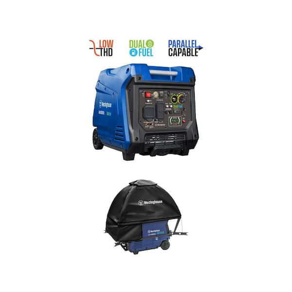 5000-Watt Dual Fuel Inverter Generator with Remote Start and iGenTent Running Cover