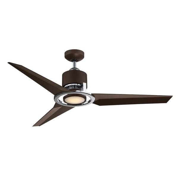 Filament Design 52 in. LED Indoor/Outdoor Metallic Bronze and Chrome Ceiling Fan