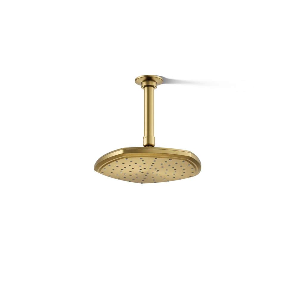 Occasion 1-Spray Patterns with 2.5 GPM 8 in. Wall Mount Fixed Shower Head in Vibrant Brushed Moderne Brass price history on PriceWatchPro