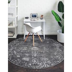 Sofia Casino Dark Gray 7 ft. x 7 ft. Area Rug