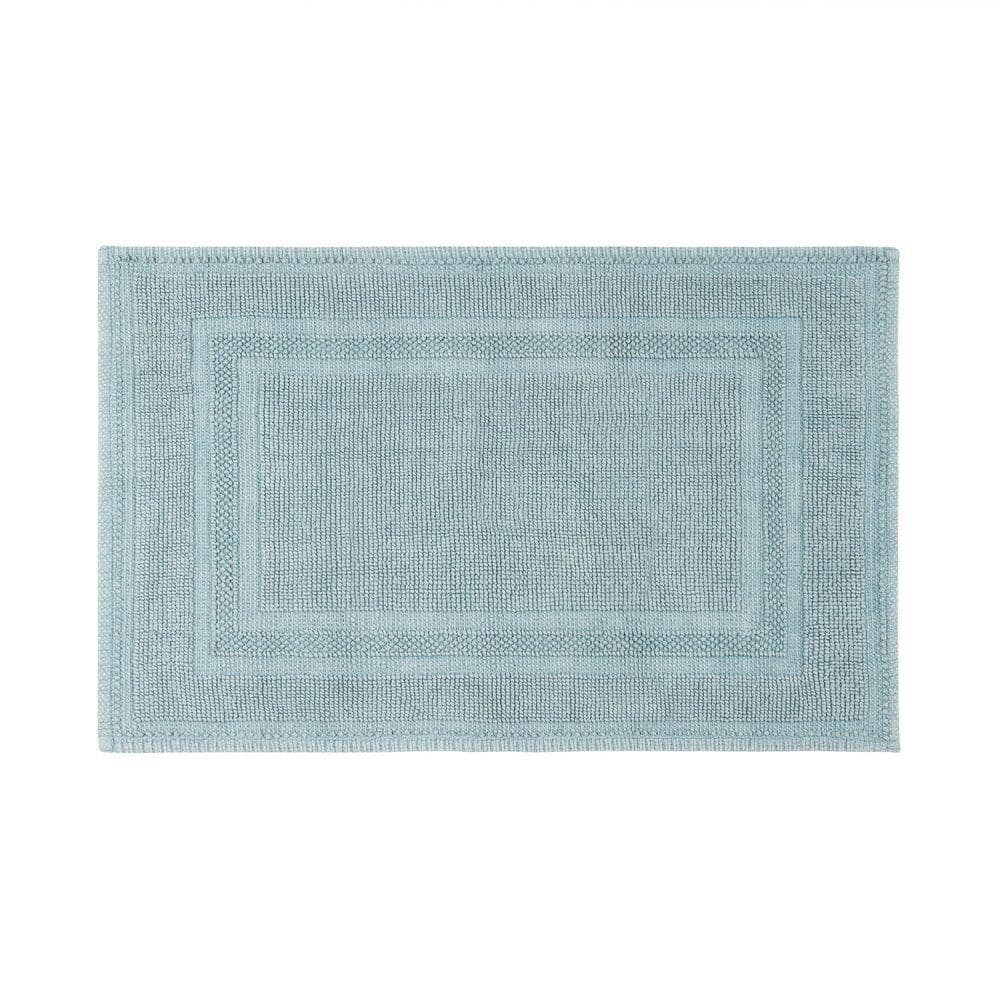 Jen Reed Bathroom Area Rug Jean Pierre Stonewash Racetrack Washed Blue 21 in. x 34 in. Cotton ...