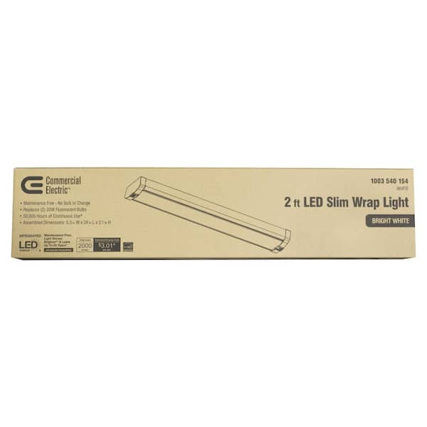 Commercial Electric 24 in. 2 000 Lumens Integrated LED White