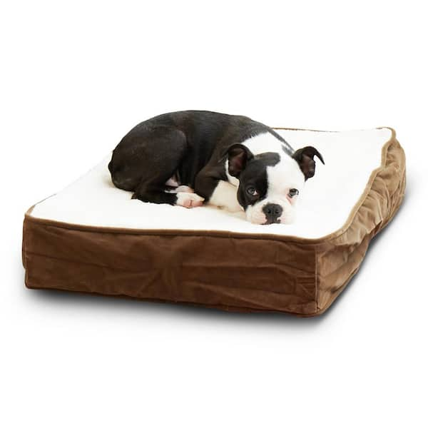 FurHaven Rectangular Diamond Brown Polyester Sofa Dog Bed (Small) at