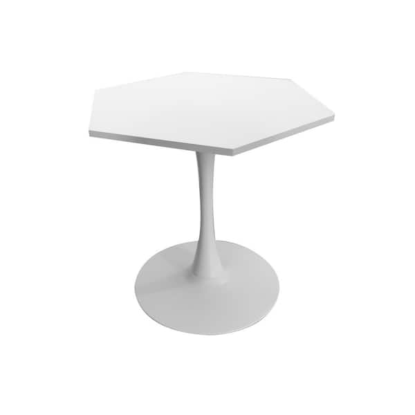 Tenleaf 31.50 in. Outdoor Coffee Table with White MDF TableTop and Metal Base