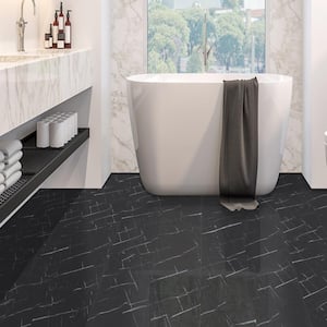 Take Home Sample - TerraCore Nero Marquina Luxury Vinyl Flooring - 12 in. W x 12 in. L