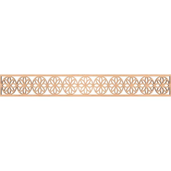 Ekena Millwork Blume Fretwork 0.375 in. D x 46.5 in. W x 6 in. L Hickory Wood Panel Moulding