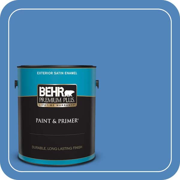BEHR PREMIUM PLUS 1 gal. #570B-6 Handsome Hue Satin Enamel Exterior Paint & Primer