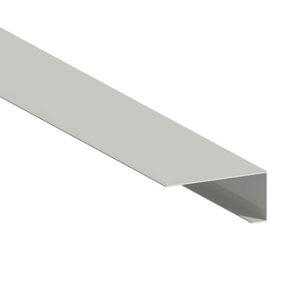 Gibraltar Building Products 2-1/2 in. x 1-1/8 in. x 3/8 in. x 10 ft. Galvanized Steel 3-Way Roof Edge Flashing in White
