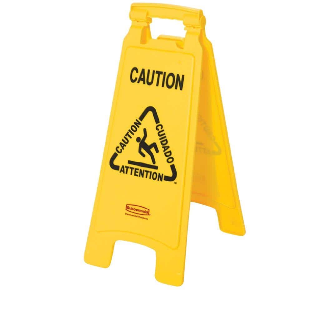 Rubbermaid Commercial Products Multi-Lingual 2-Sided Caution Wet Floor ...