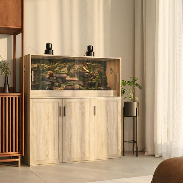 47.24 in. W x 19.96 in. D x51.18 in. H Wooden Reptile Habitat w/Storage Cabinet for All Types of Reptile, Lizard, Snakes