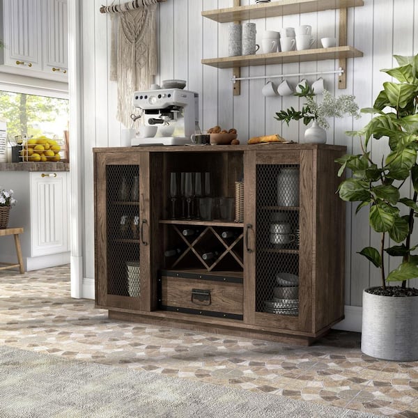 Vimer Reclaimed Oak Composite 47.32 in. Buffet with 1-Drawer and 7 Shelves