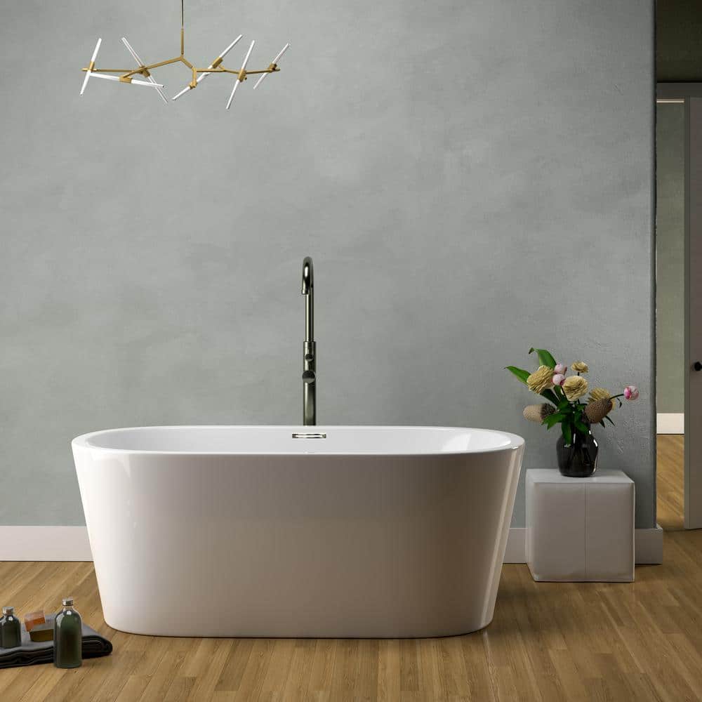 Orlando 59'' White Acrylic Freestanding Soaking Bathtub