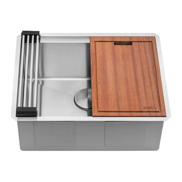 Ruvati Alto 27-Inch Undermount 16 Gauge Stainless Steel Deep Laundry Utility Workstation Sink