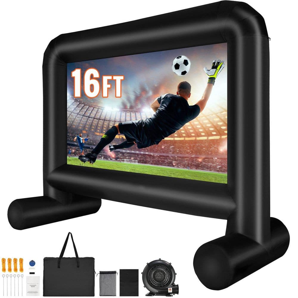 16 ft. Inflatable Movie Screen with Blower and Carry Bag Outdoor Projector Screen Front Rear Projection for Backyard price history on PriceWatchPro