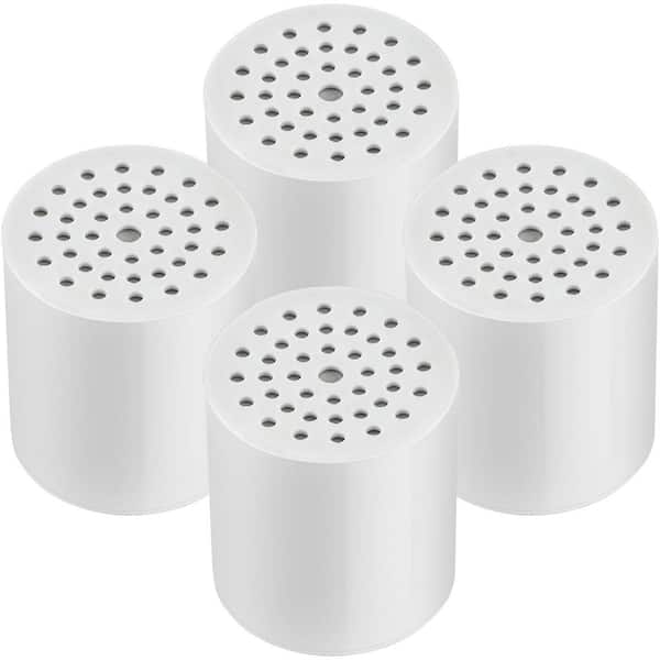 Lukvuzo 15-Stage Shower Filter Replacement Water Filter Cartridge with Vitamin C for Hard Water (4-Pack)