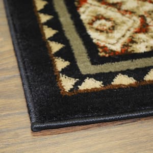 Lodge King Patchwork Multi 2 ft. x 8 ft. Lodge Area Rug